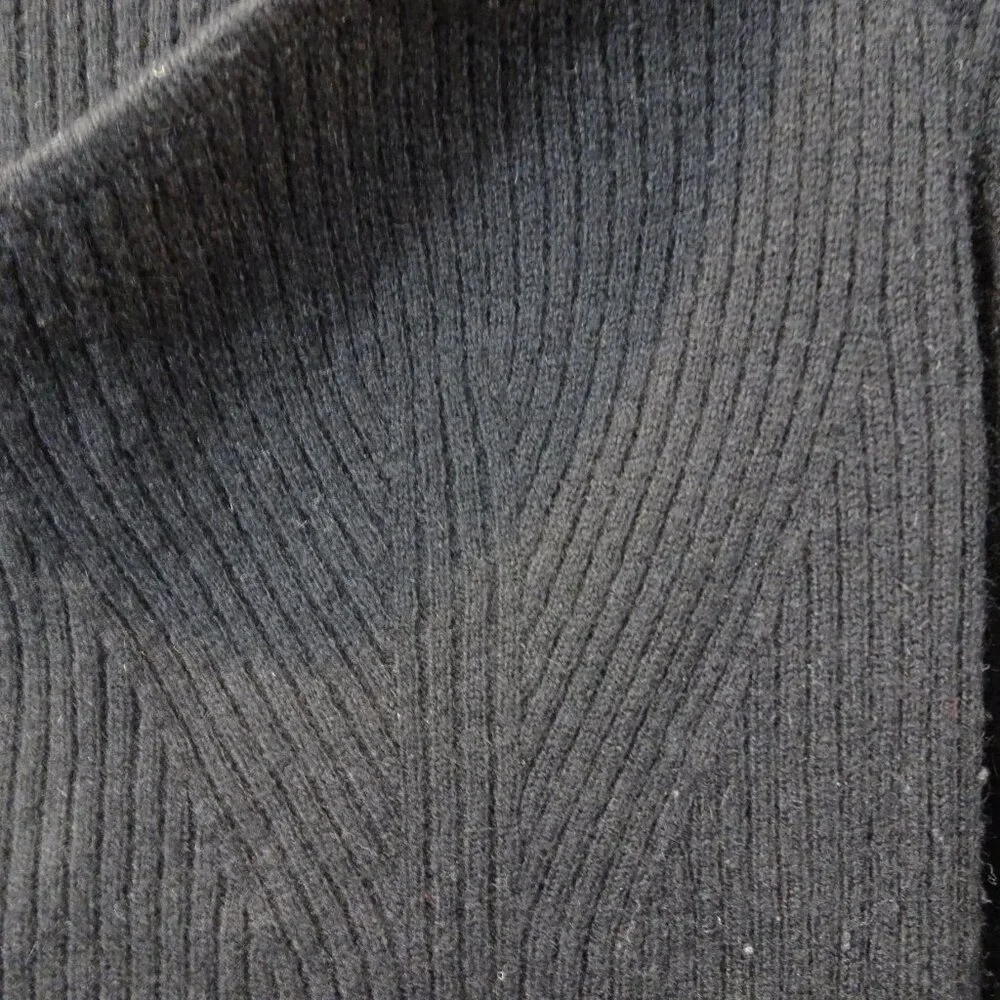 Reformation Cashmere Sweetheart Neck Long Sleeve Sweater Black Size XL Ribbed - Picture 4 of 8
